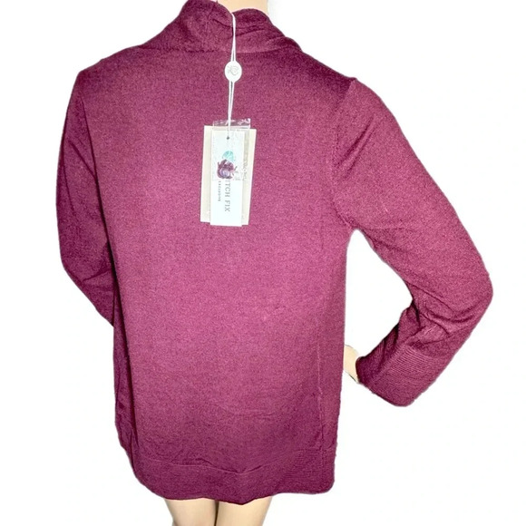 NWT Stitch Fix EVOLUTION by Cyrus Myna Button Sleeve Cardigan Burgundy Small - Picture 5 of 12